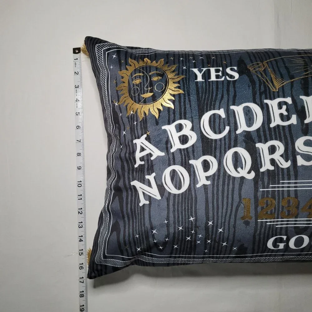 Cynthia Rowley Halloween Throw Pillow Ouija Board Black Gold Gothic Whimsigoth